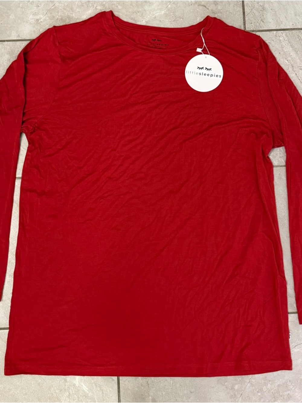 Little Sleepies Solid Red Long-Sleeve Tee